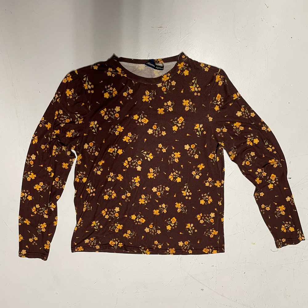 Princess highway Brown Floral Long Sleeve Top